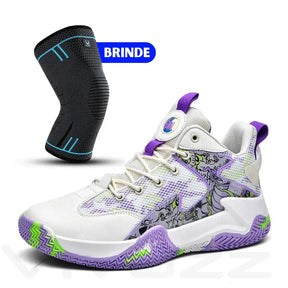 Kit Profissional: Tênis De basquete Grafite 3.0 + Joelheira de Compreensão